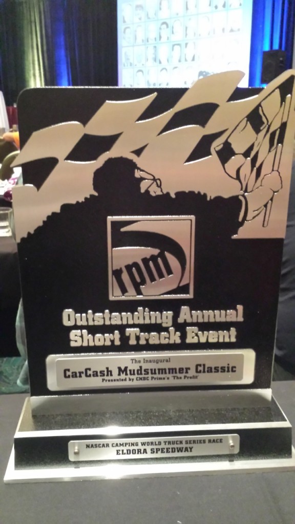 The RPM Oustanding Annual Short Track Event trophy