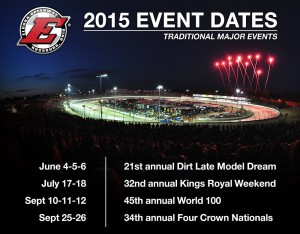 Eldora Speedway 2015 Traditional Major Event dates