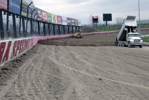 Crews have hauled in nearly 400 truck loads of new clay to the half-mile speedplant.
