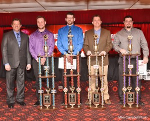 2014 Champions received their trophies from track owner, Tony Stewart, at the annual Eldora Awards Banquet on Saturday.