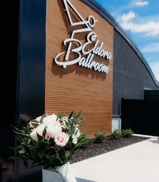 Bridal party portrait at the Eldora Ballroom